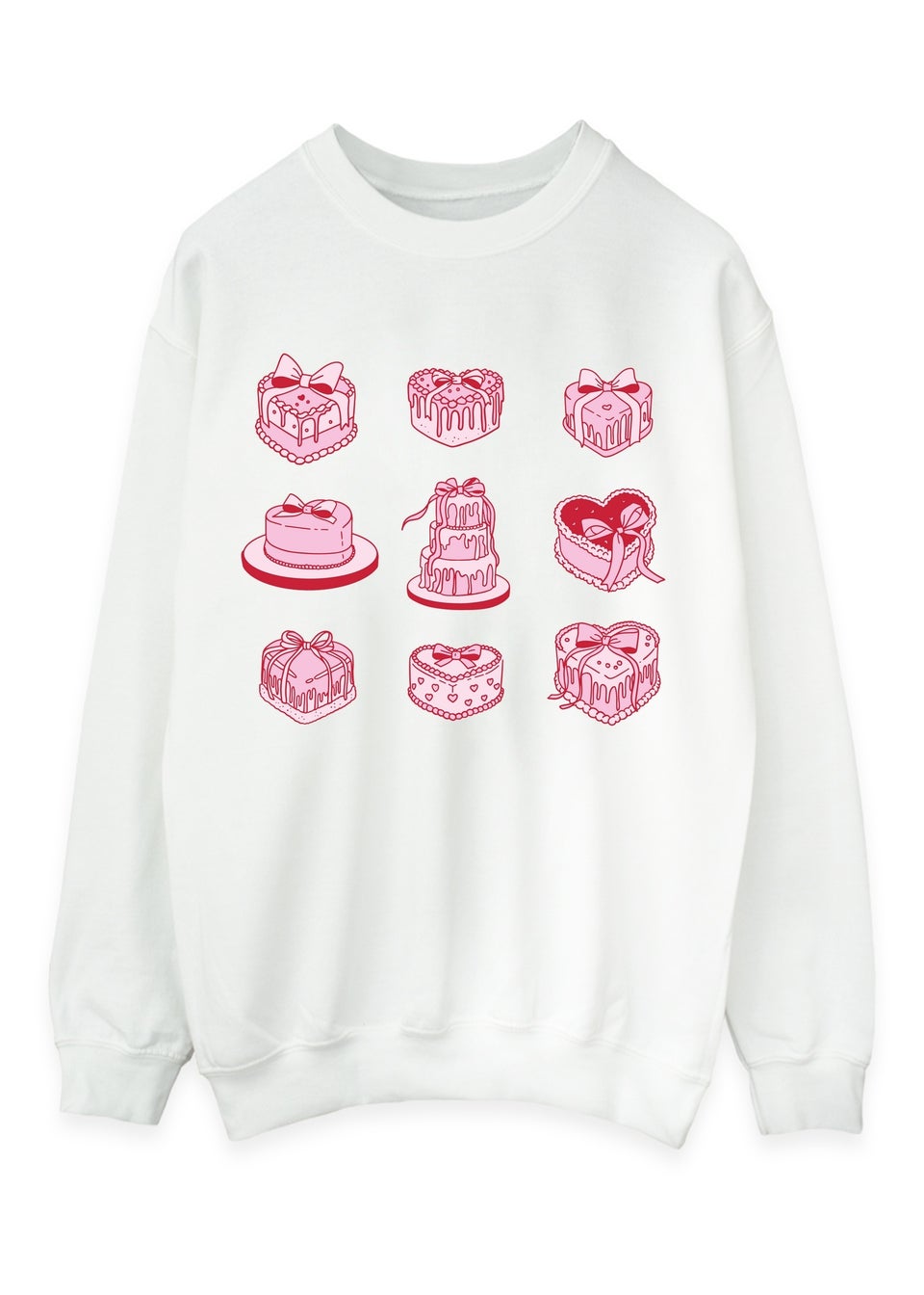 Brands In Valentine's Day Cake White Graphic Sweatshirt