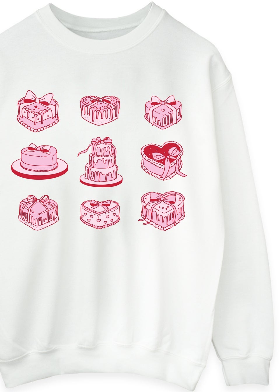 Brands In Valentine's Day Cake White Graphic Sweatshirt