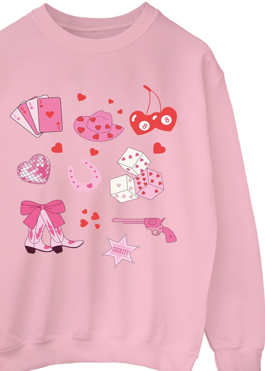 Brands In Valentine's Day Cowgirl Pink Graphic Sweatshirt