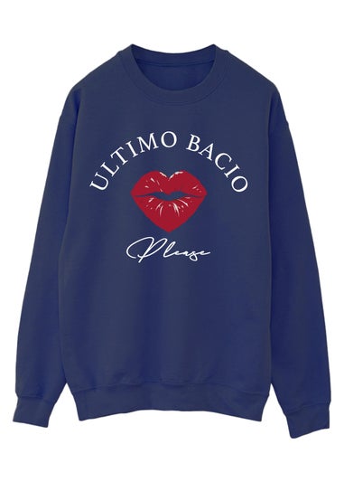 Brands In Valentine's Day Ultimo Bacio Navy Blue Graphic Sweatshirt