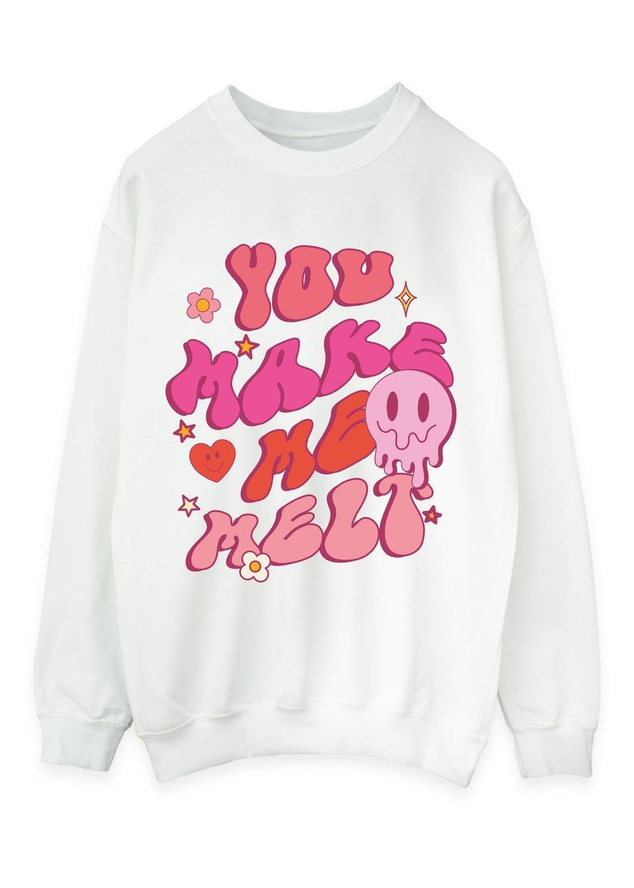 Brands In Valentine's Day Make Me Melt White Graphic Sweatshirt