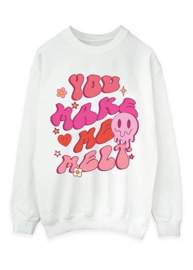 Brands In Valentine's Day Make Me Melt White Graphic Sweatshirt