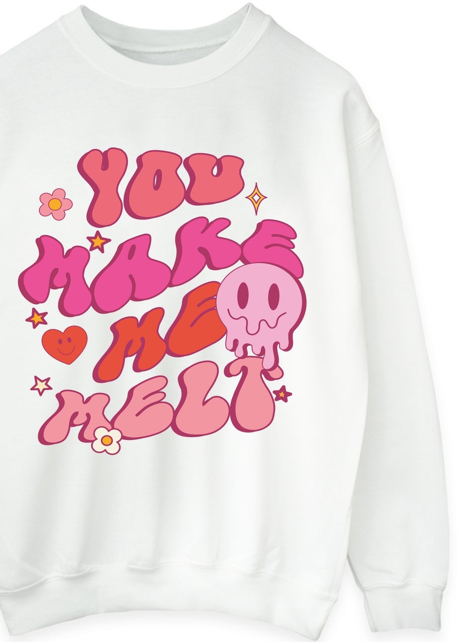 Brands In Valentine's Day Make Me Melt White Graphic Sweatshirt