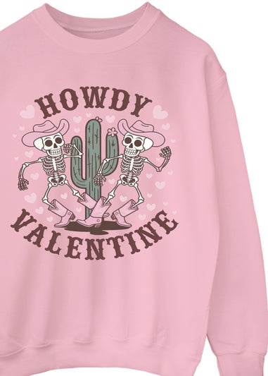 Brands In Valentine's Day Howdy Pink Graphic Sweatshirt
