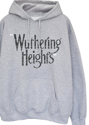 Disney Wuthering Heights Logo Text Grey Graphic Hoodie