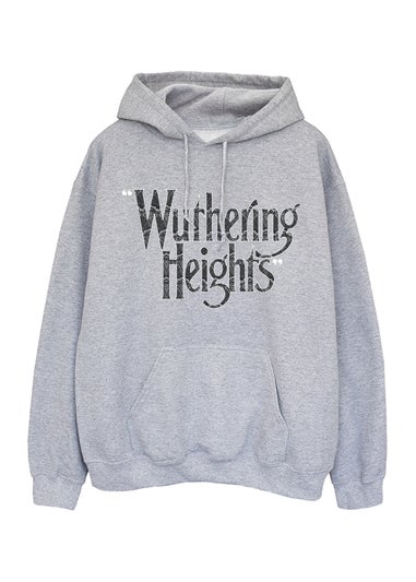 Disney Wuthering Heights Logo Text Grey Graphic Hoodie