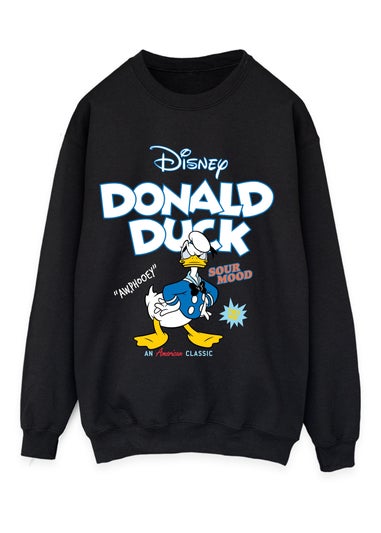 Spiral Galaxy Disney Donald Duck Icons Black Graphic Sweatshirt