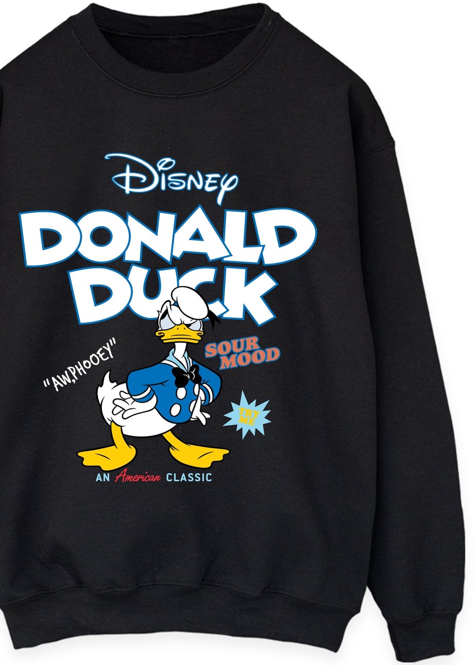 Spiral Galaxy Disney Donald Duck Icons Black Graphic Sweatshirt