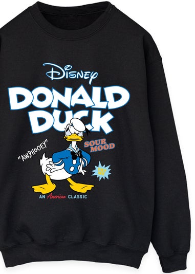 Spiral Galaxy Disney Donald Duck Icons Black Graphic Sweatshirt