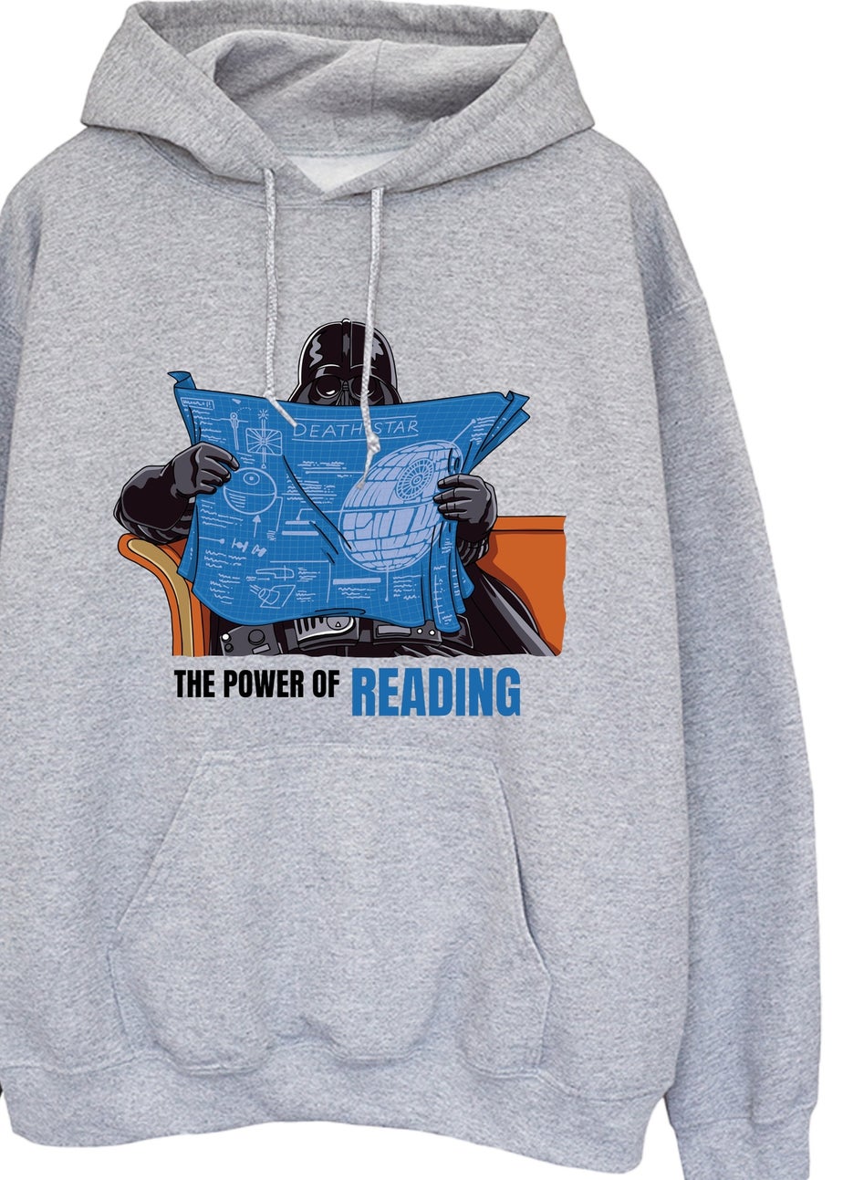 Spiral Galaxy Star Wars Reading Power Grey Graphic Hoodie