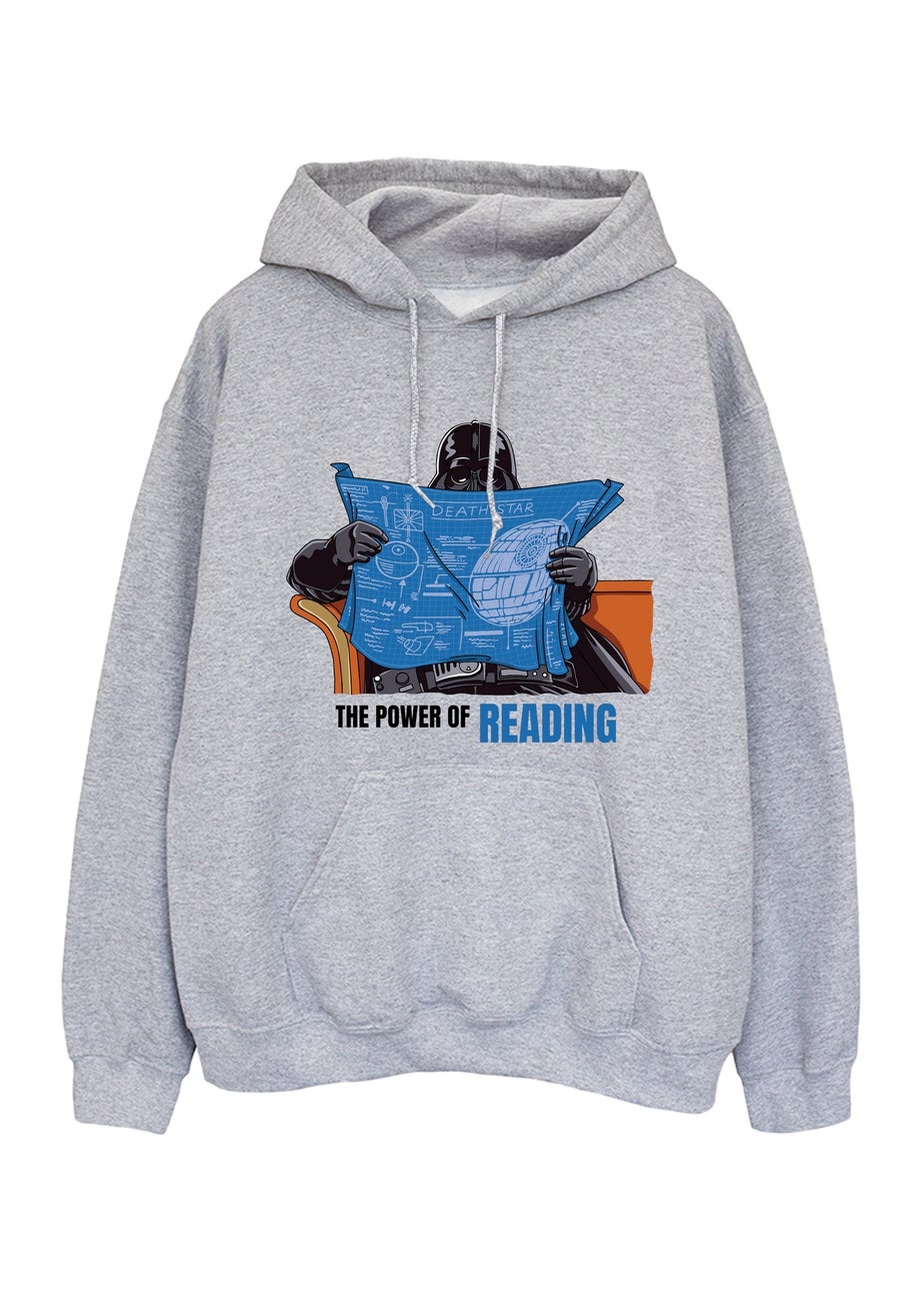 Spiral Galaxy Star Wars Reading Power Grey Graphic Hoodie