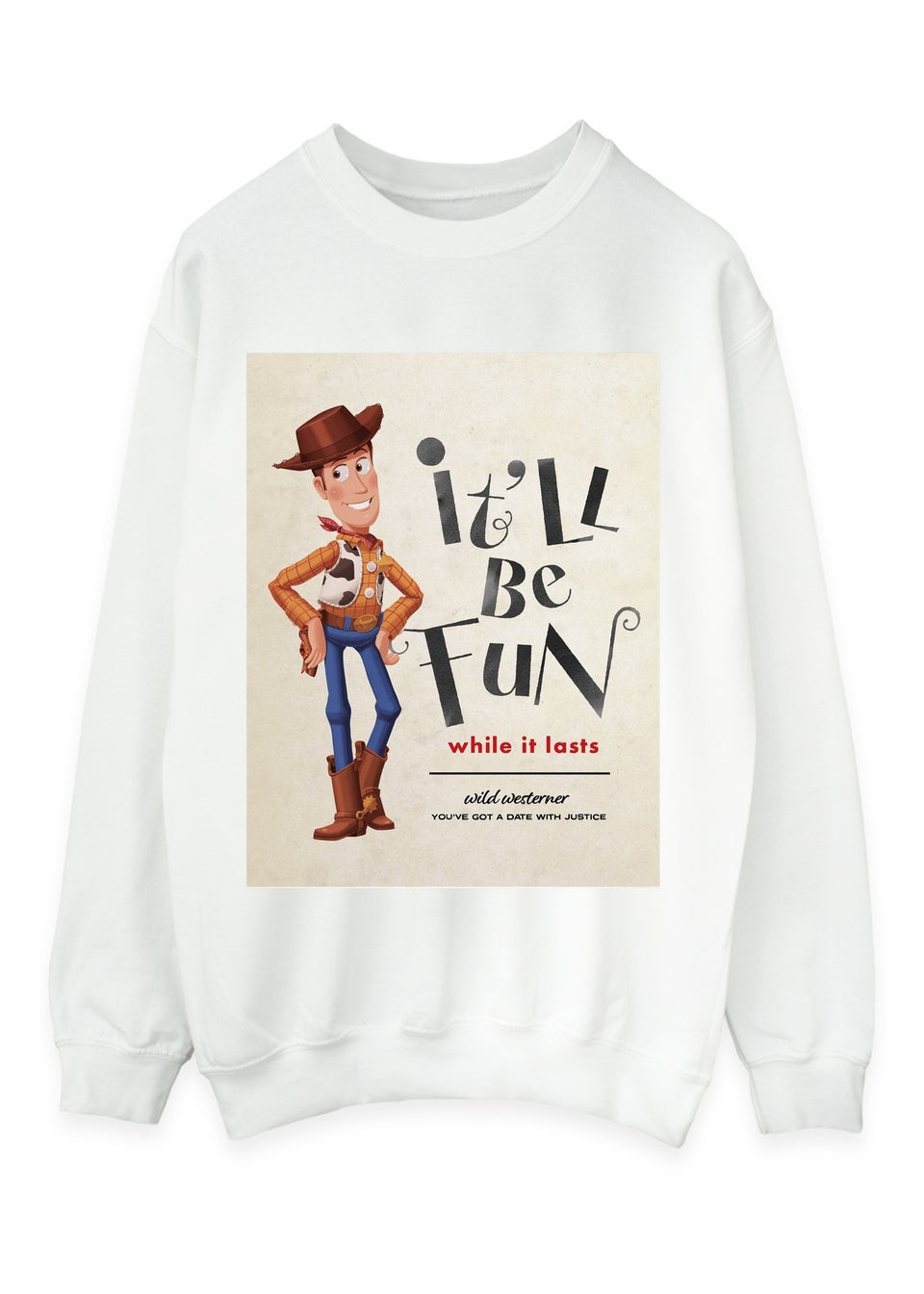 Spiral Galaxy Disney Toy Story Fun White Graphic Sweatshirt