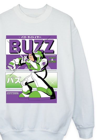 Ada & Ted Disney Toy Story Buzz Poster Boys White Graphic Sweatshirt (3-13 Years)