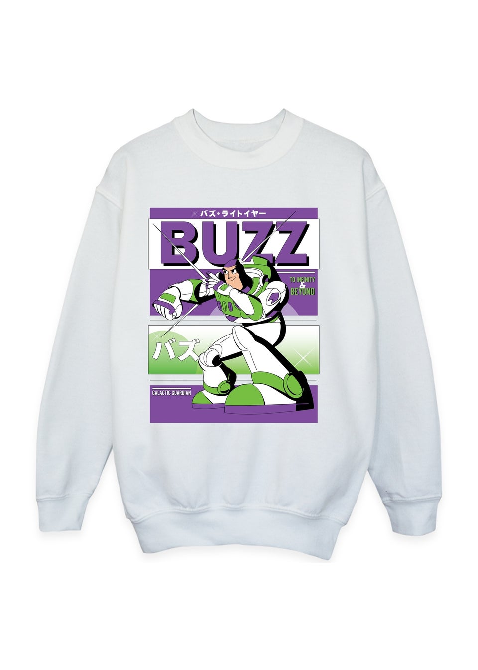 Ada & Ted Disney Toy Story Buzz Poster Boys White Graphic Sweatshirt (3-13 Years)