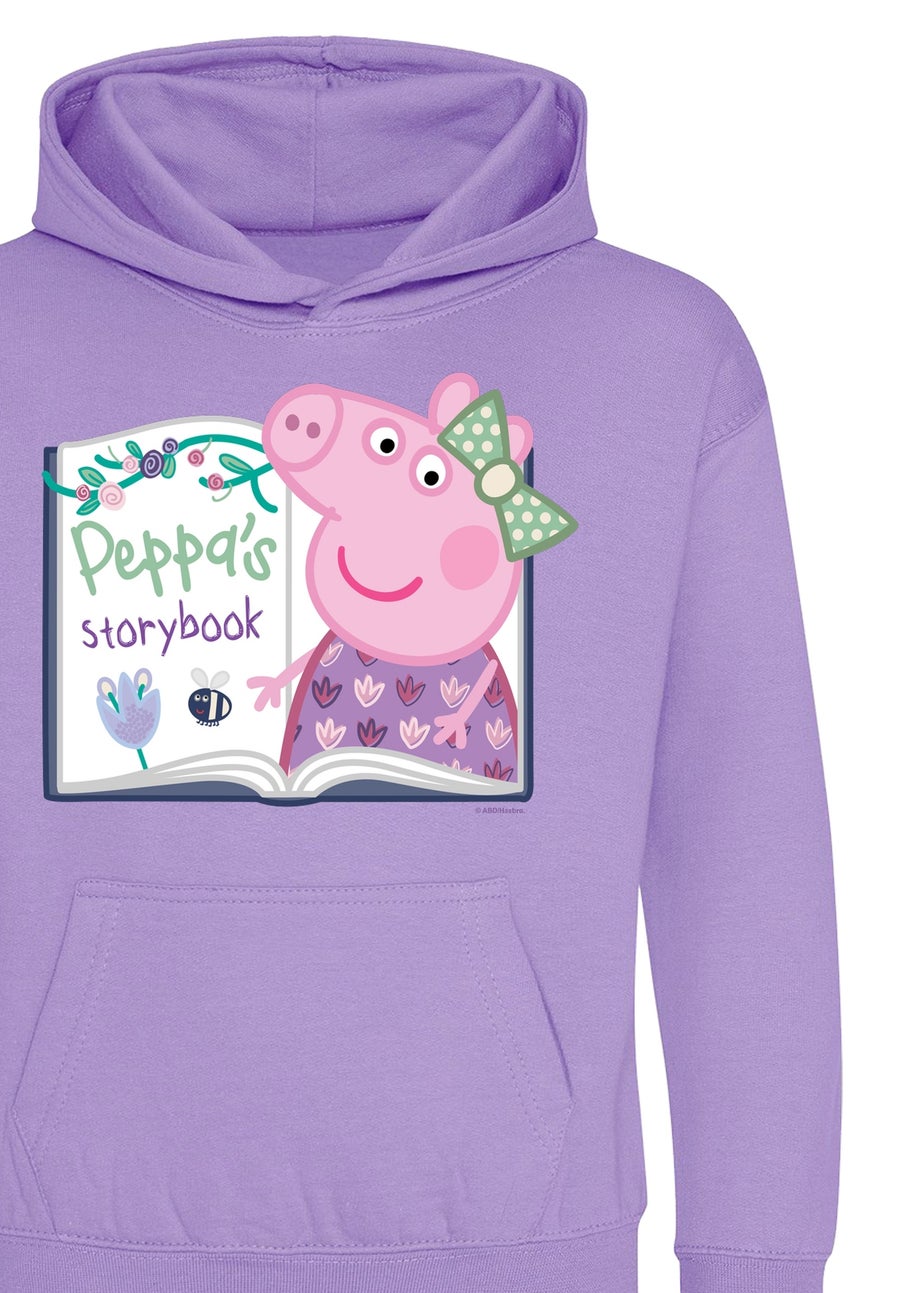 Peppa Pig Storybook Girls Lavender Graphic Hoodie (3-13 Years)