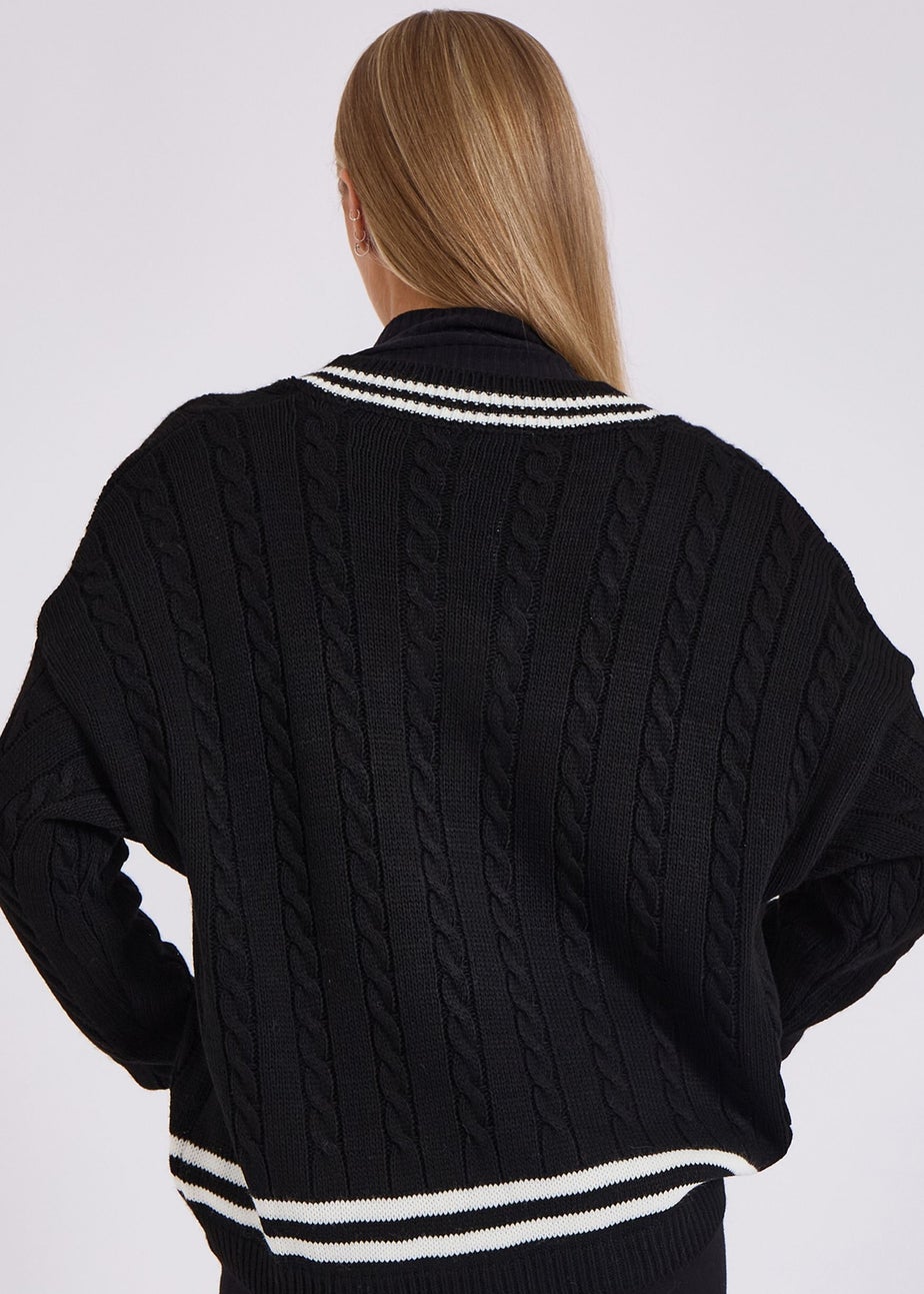 Gini London Stripe Sports Cricket Oversized Jumper