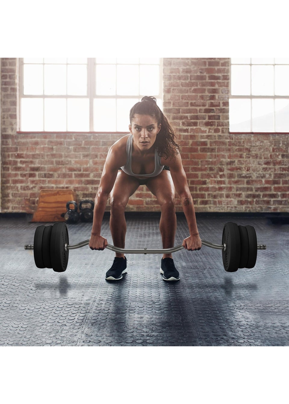 SPORTNOW 25kg Adjustable Barbell Weights Set for Home Gym Strength Training