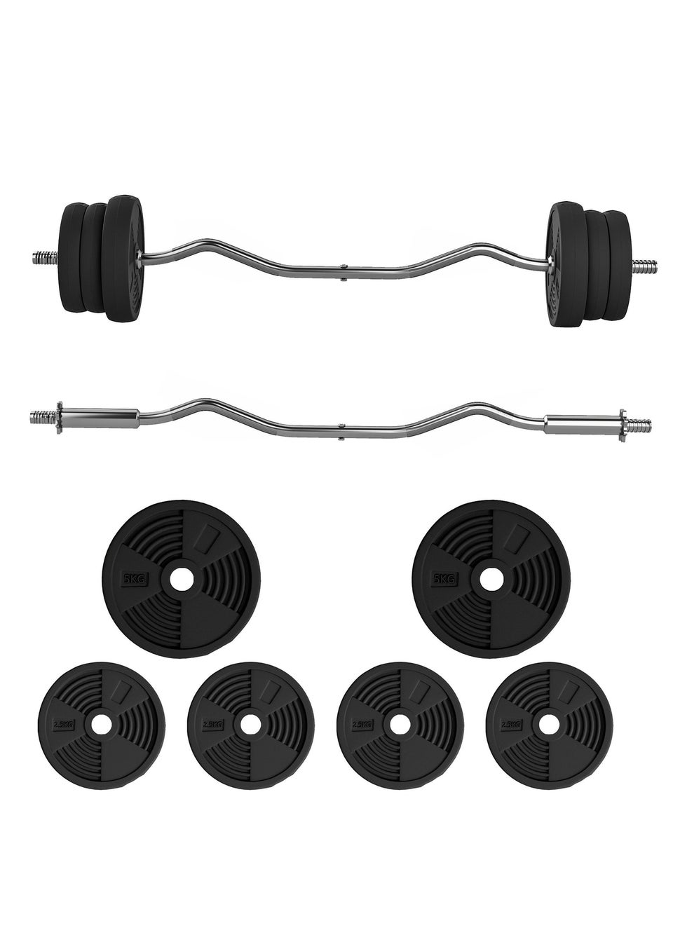 SPORTNOW 25kg Adjustable Barbell Weights Set for Home Gym Strength Training