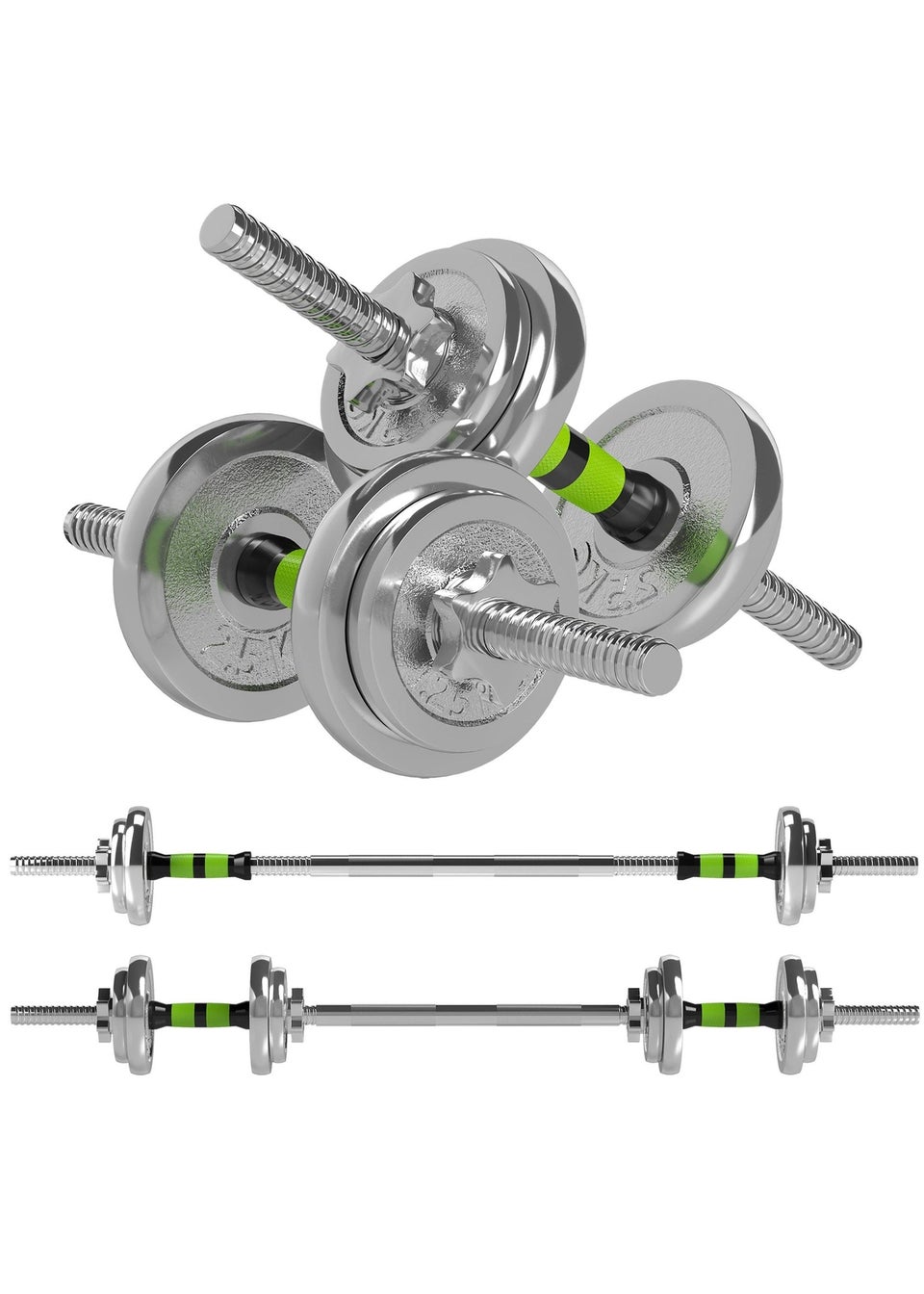 SPORTNOW 20kg 2-in-1 Adjustable Weights Dumbbells Set for Home Gym