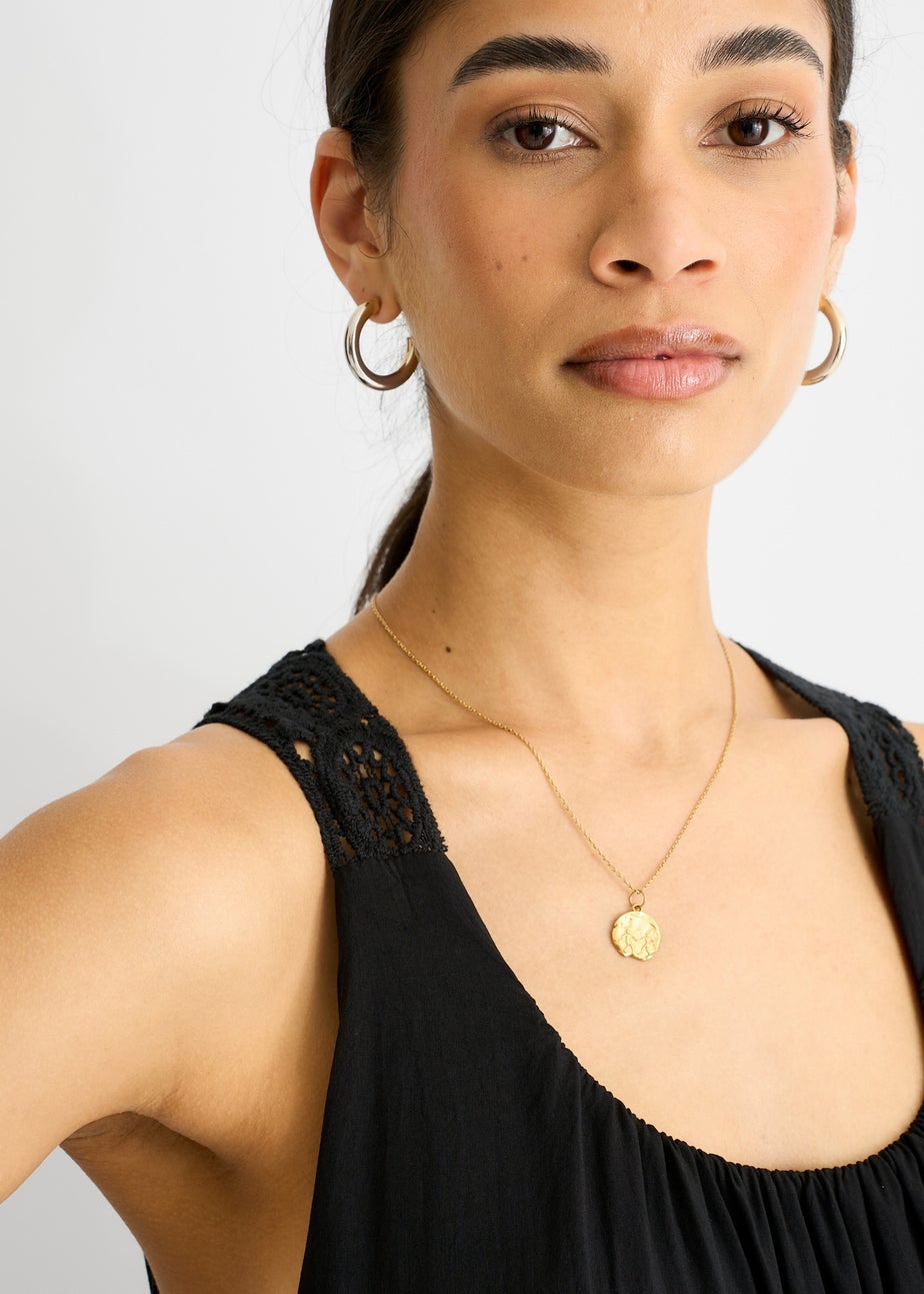 Gini London Black Crochet Panel Double Layer Cotton Mini Dress