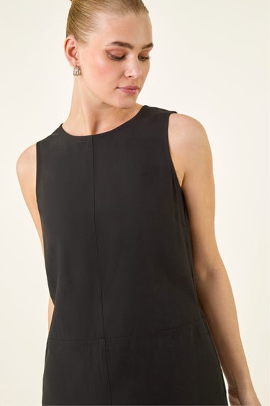 Roman Black Seam Detail Pocket Shift Dress