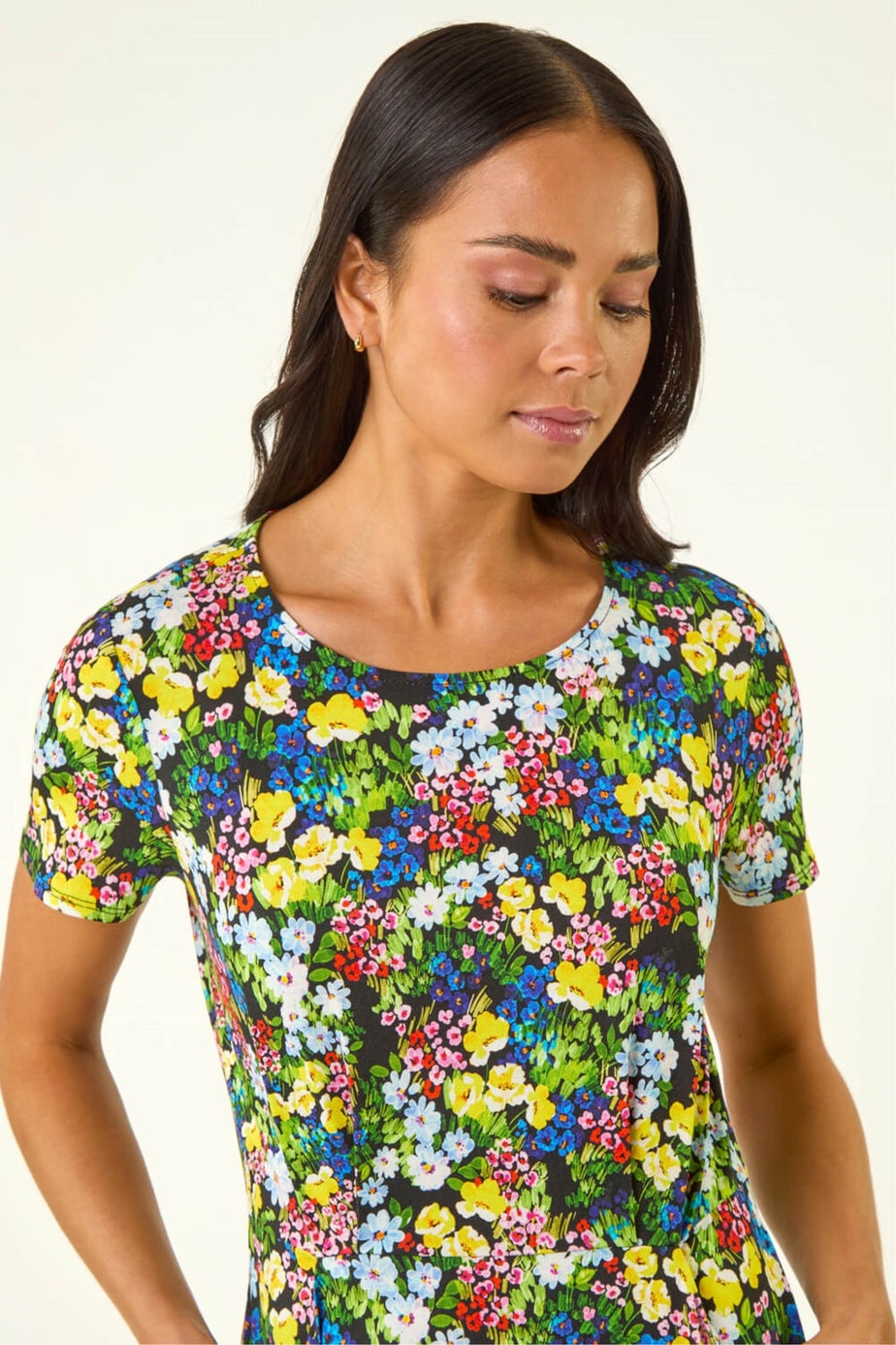 Roman Multi Petite Floral Print Pocket Dress