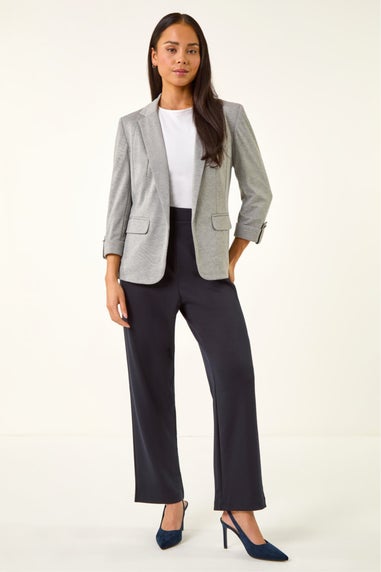 Roman Grey Petite Pocket Ponte Blazer