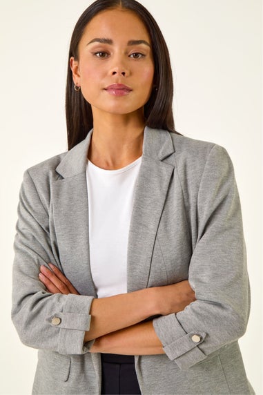 Roman Grey Petite Pocket Ponte Blazer