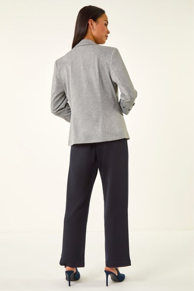 Roman Grey Petite Pocket Ponte Blazer
