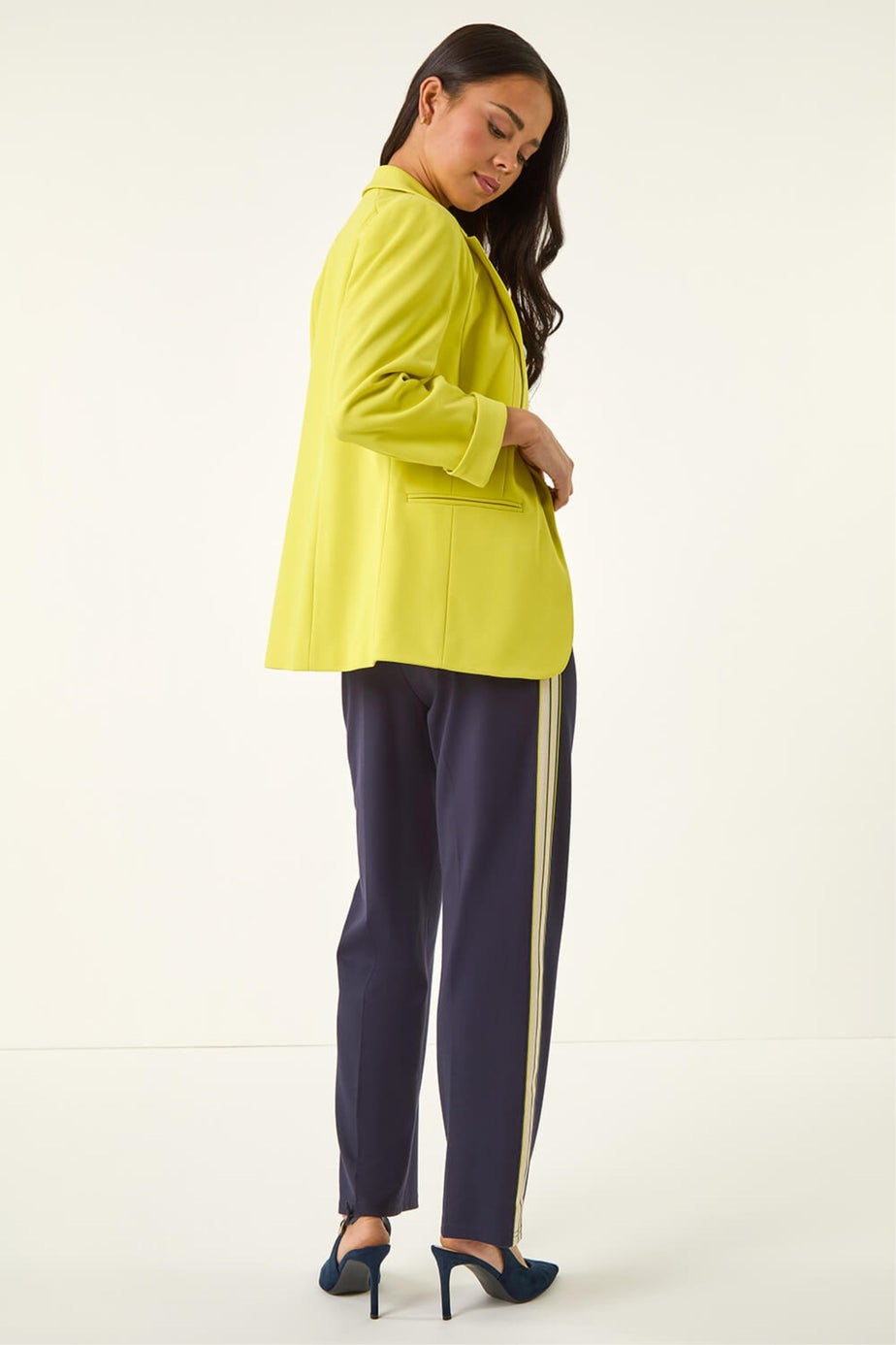 Roman Lime Petite Revere Collar Blazer