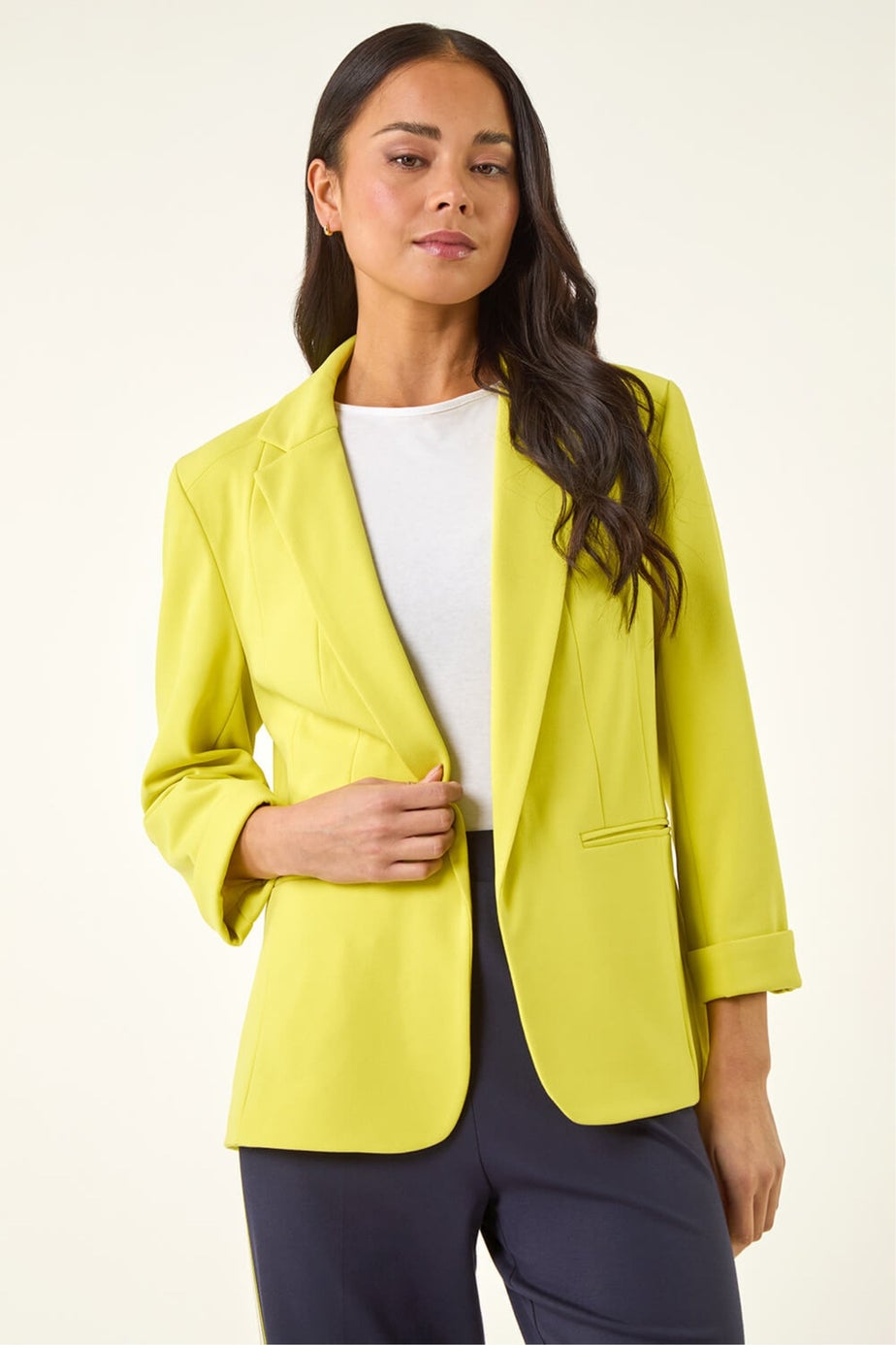 Roman Lime Petite Revere Collar Blazer