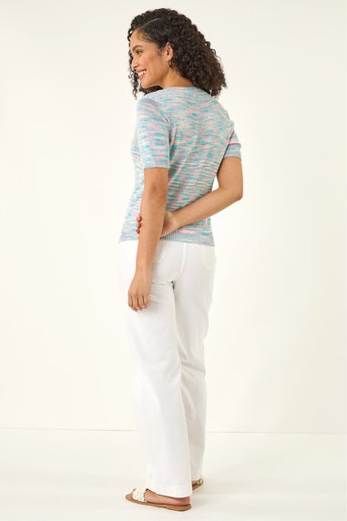 Roman Light Blue Sequin Knitted Top