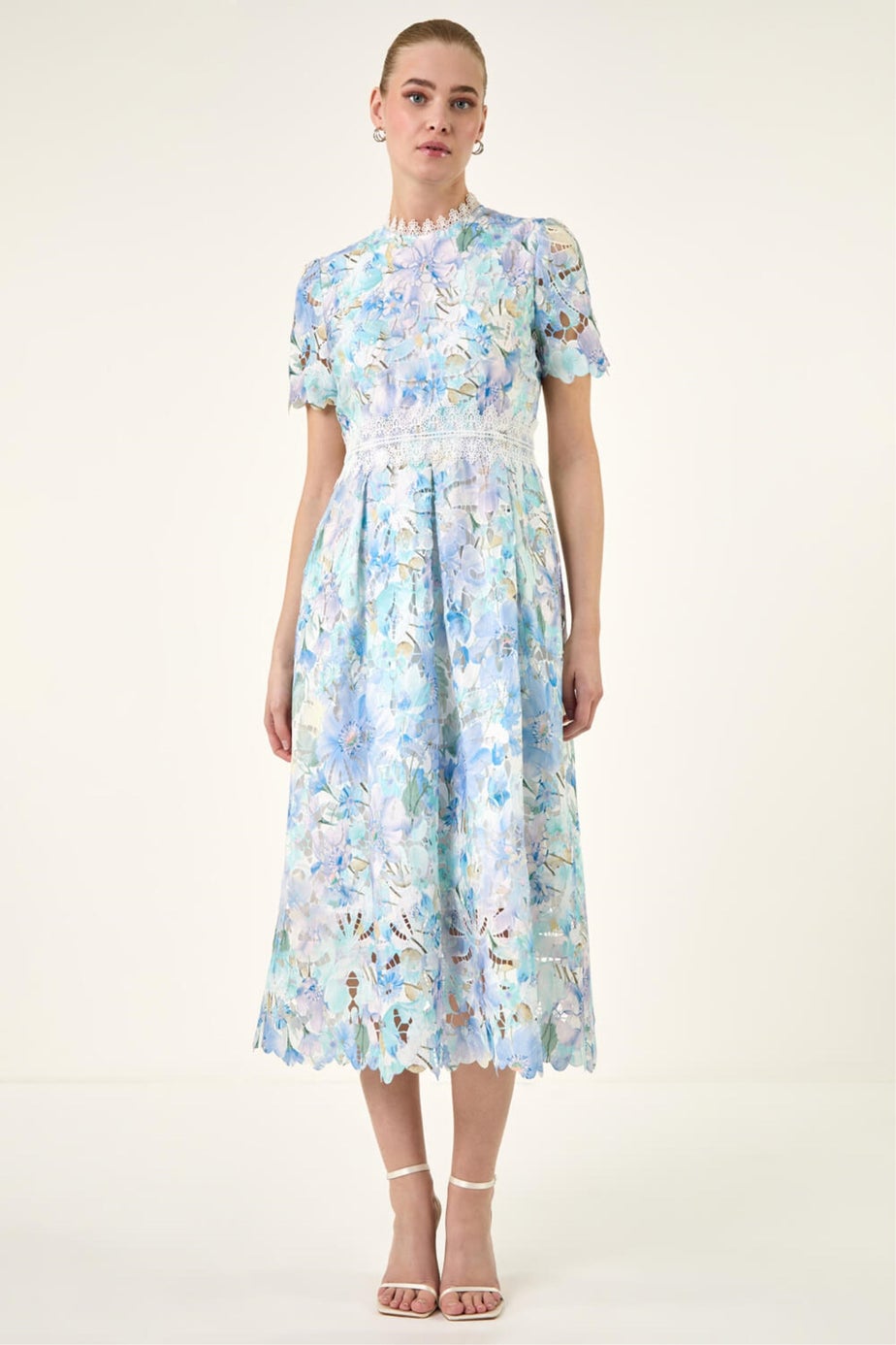 Roman Blue Watercolour Lace Dr