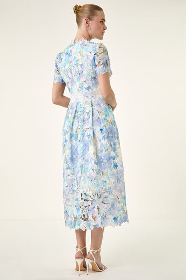 Roman Blue Watercolour Lace Dr