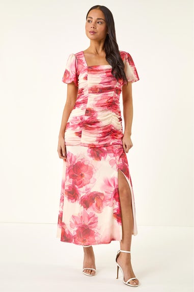 Roman Pink P Ruched Dress
