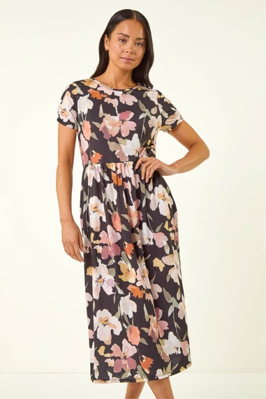 Roman Rose Petite Floral Pocket Midi Dress