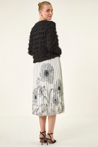 Roman Black Textured Edge To Edge Jacket