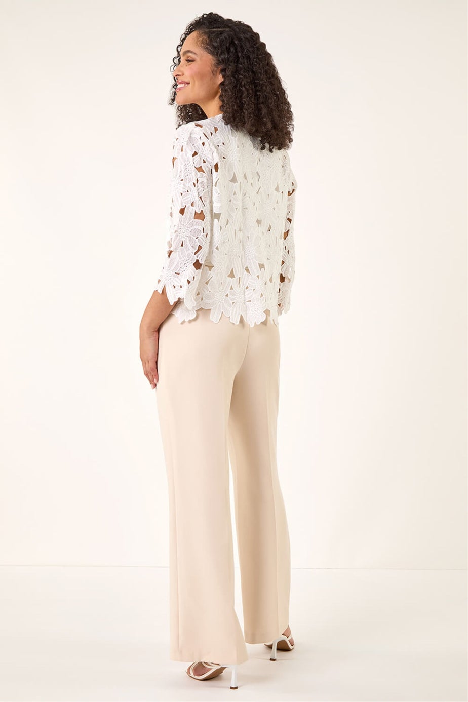 Roman White Crochet Lace Jacket