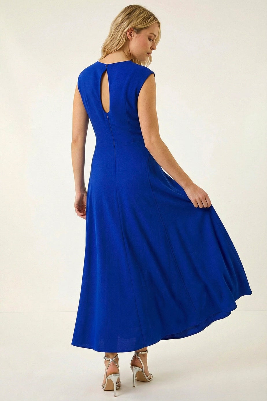 Roman Royal Blue Fit & Flare Midi Dress