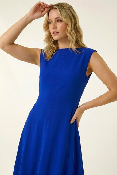 Roman Royal Blue Fit & Flare Midi Dress