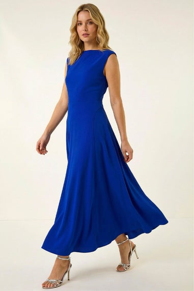 Roman Royal Blue Fit & Flare Midi Dress