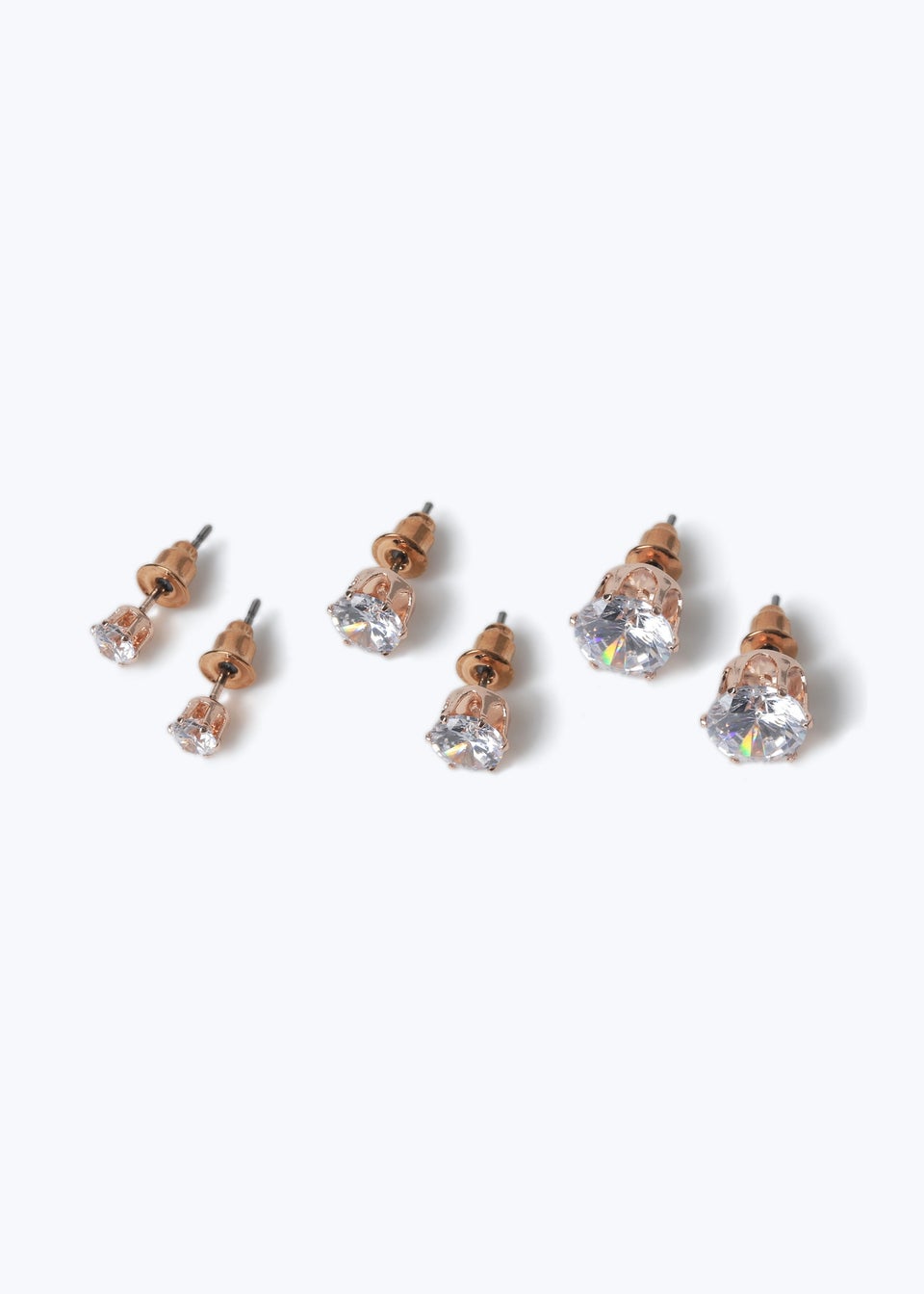 Muse 3 Pack Gold Crystal Stud Earrings