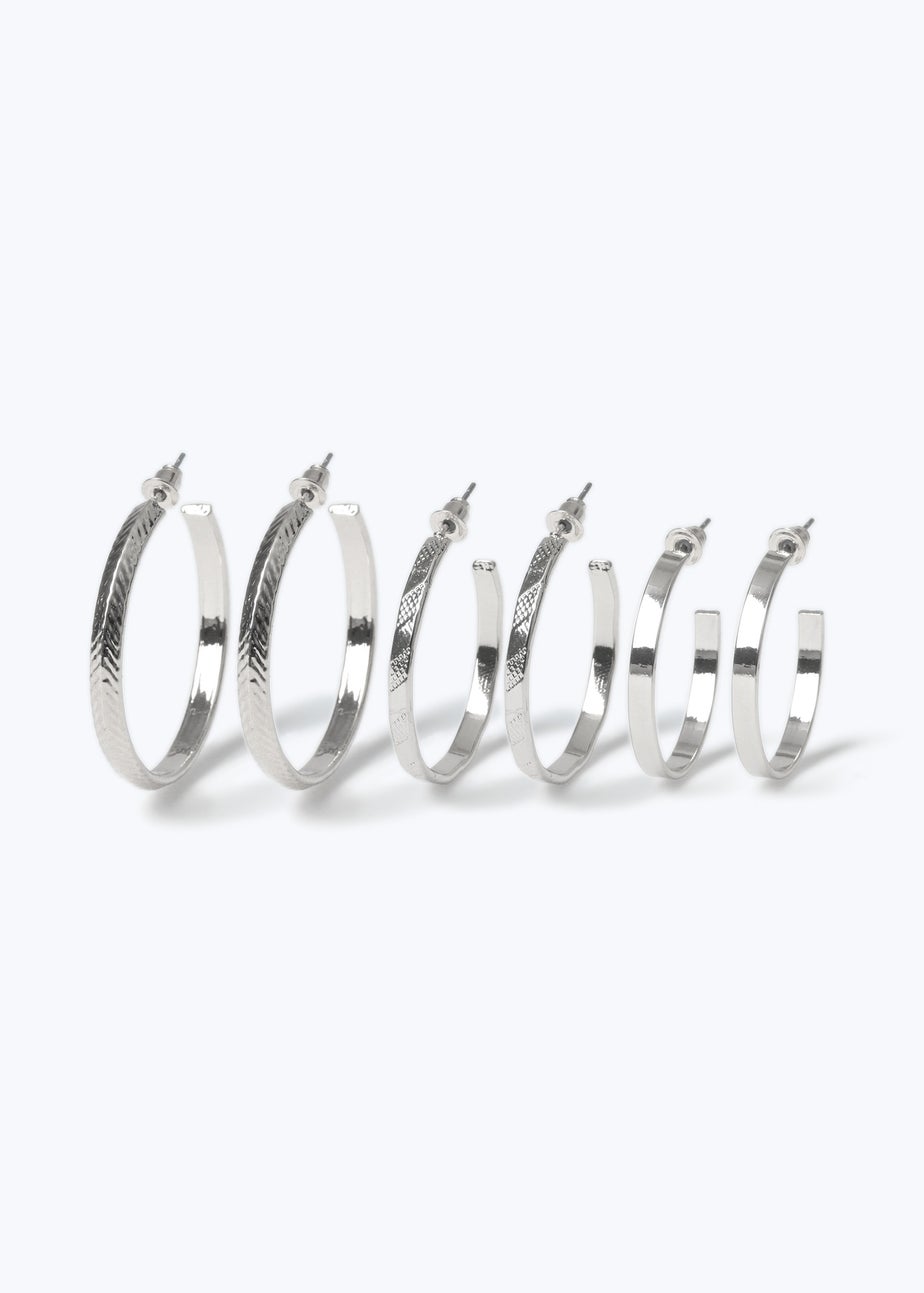 Muse 3 Pack Silver Hoop Earrings