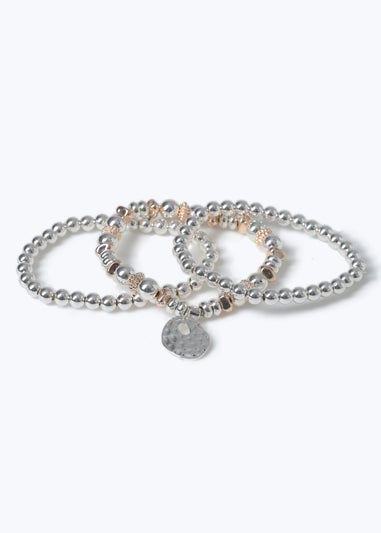 3 Pack Muse Rose & Silver Bracelets