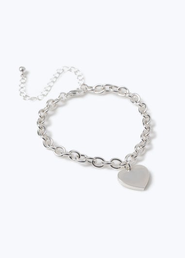 Muse Silver Heart Chunky Bracelet