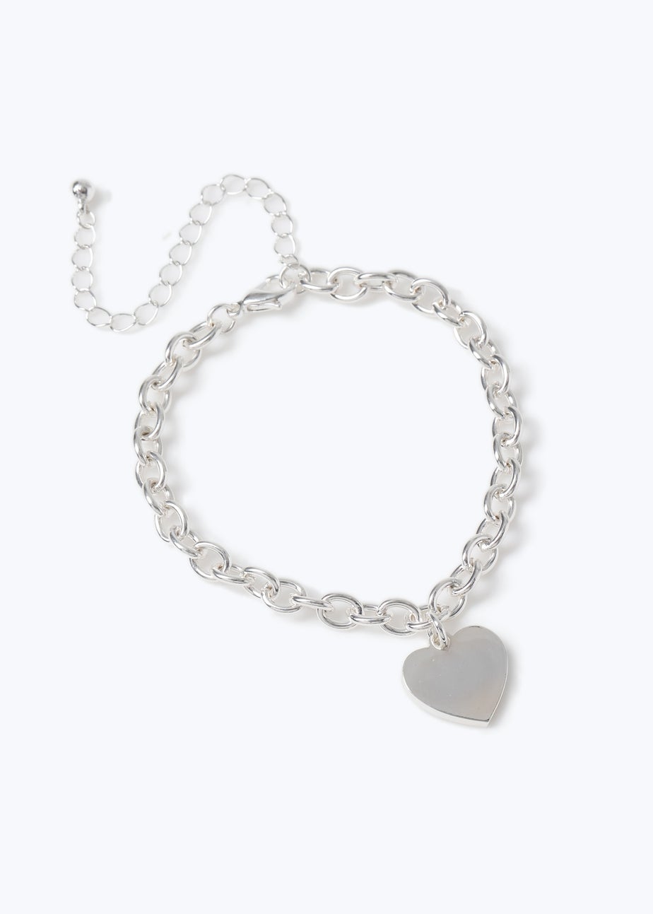 Muse Silver Heart Chunky Bracelet