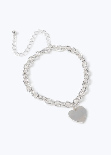 Muse Silver Heart Chunky Bracelet