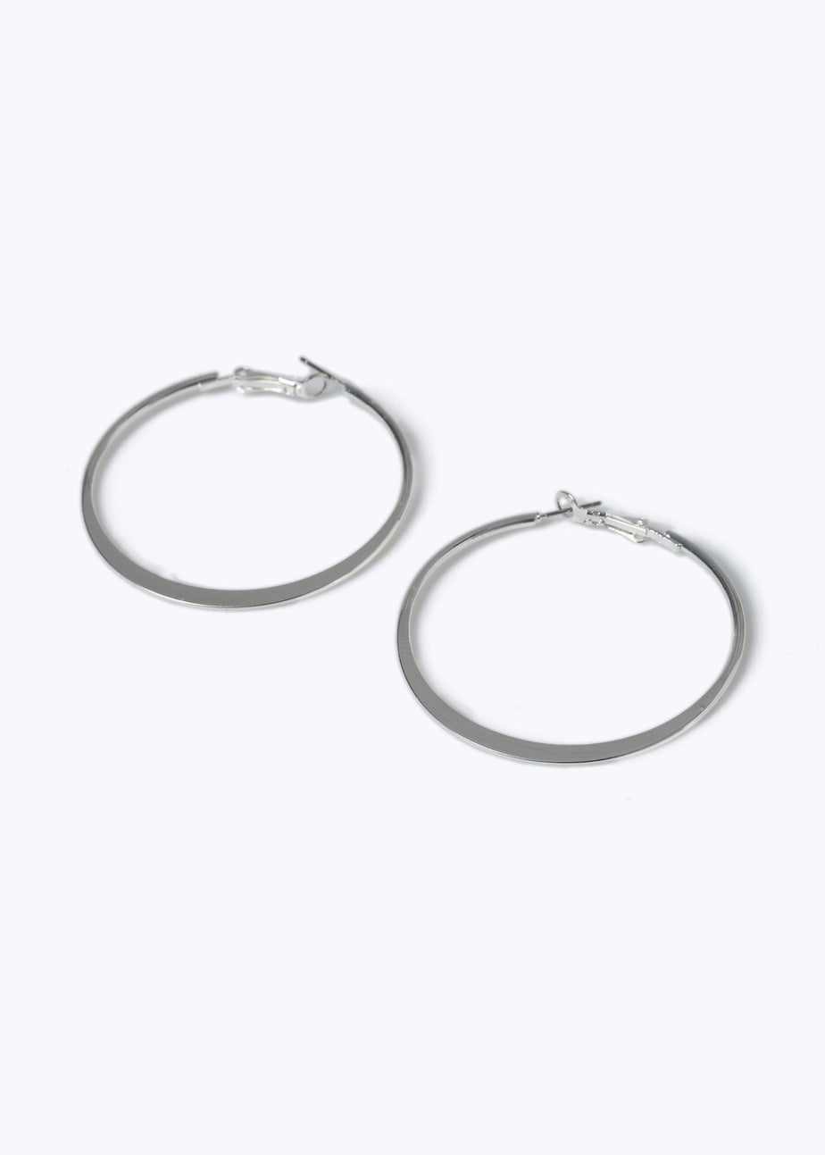 Muse Silver Knife Edge Hoop Earrings