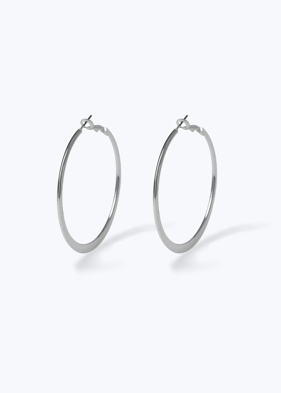 Muse Silver Knife Edge Hoop Earrings