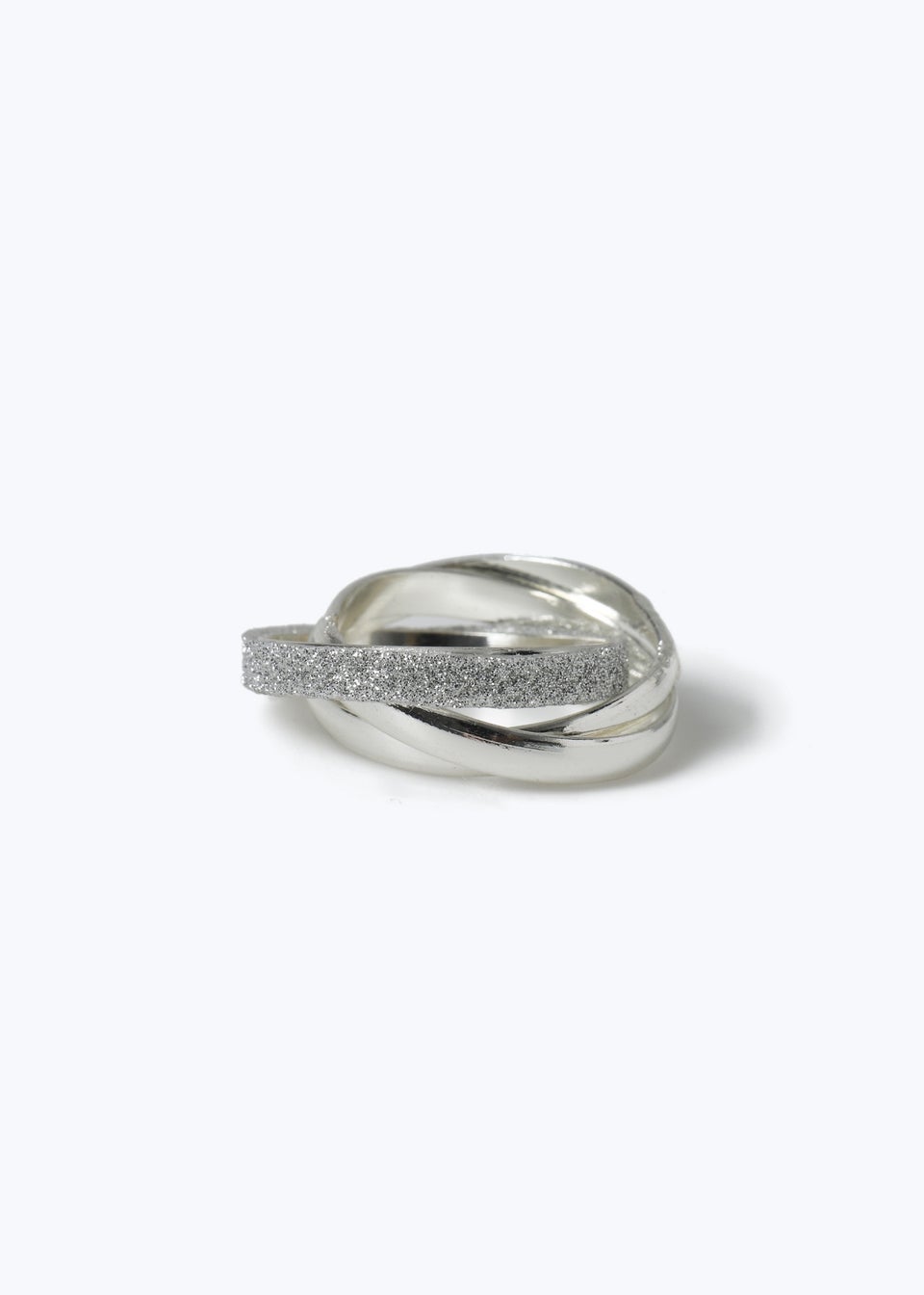 Muse 3 Pack Silver Glitter Rings